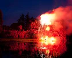 When the visitors see the artificial volcano, it seems like we are a part of a movie.